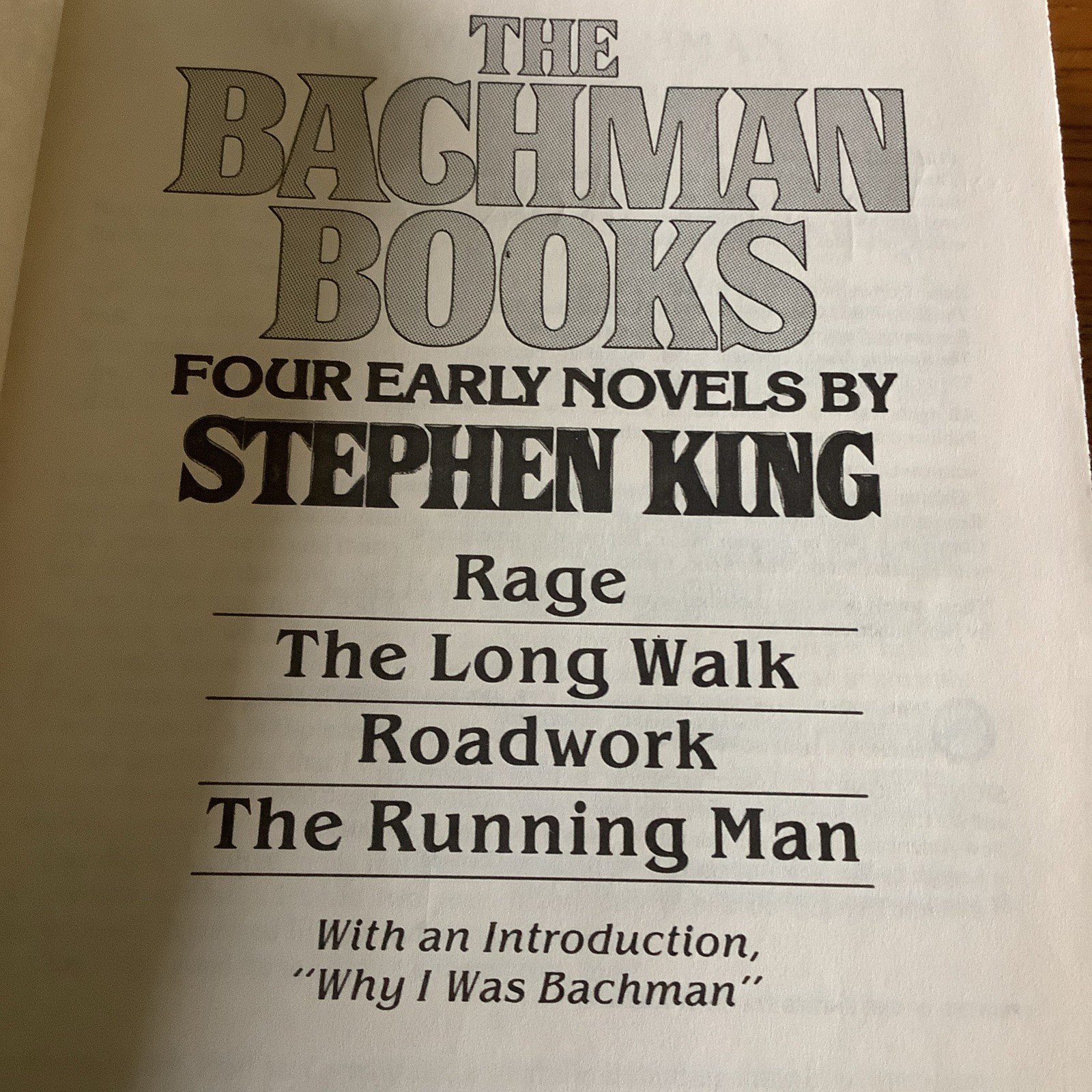 THE BACHMAN BOOKS W/Rage by Stephen King HC BCE Please Read Description Q44 1985