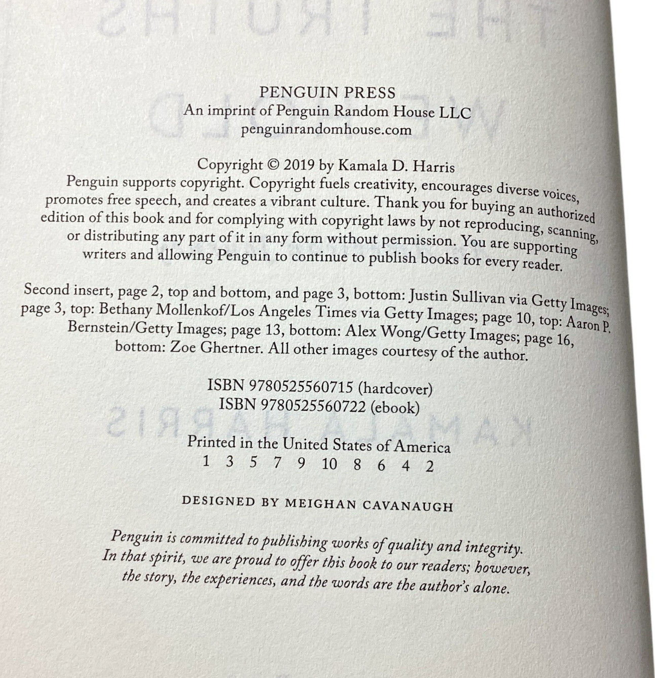 The Truths We Hold by Kamala Harris, Hardcover 2019, 1st Edition