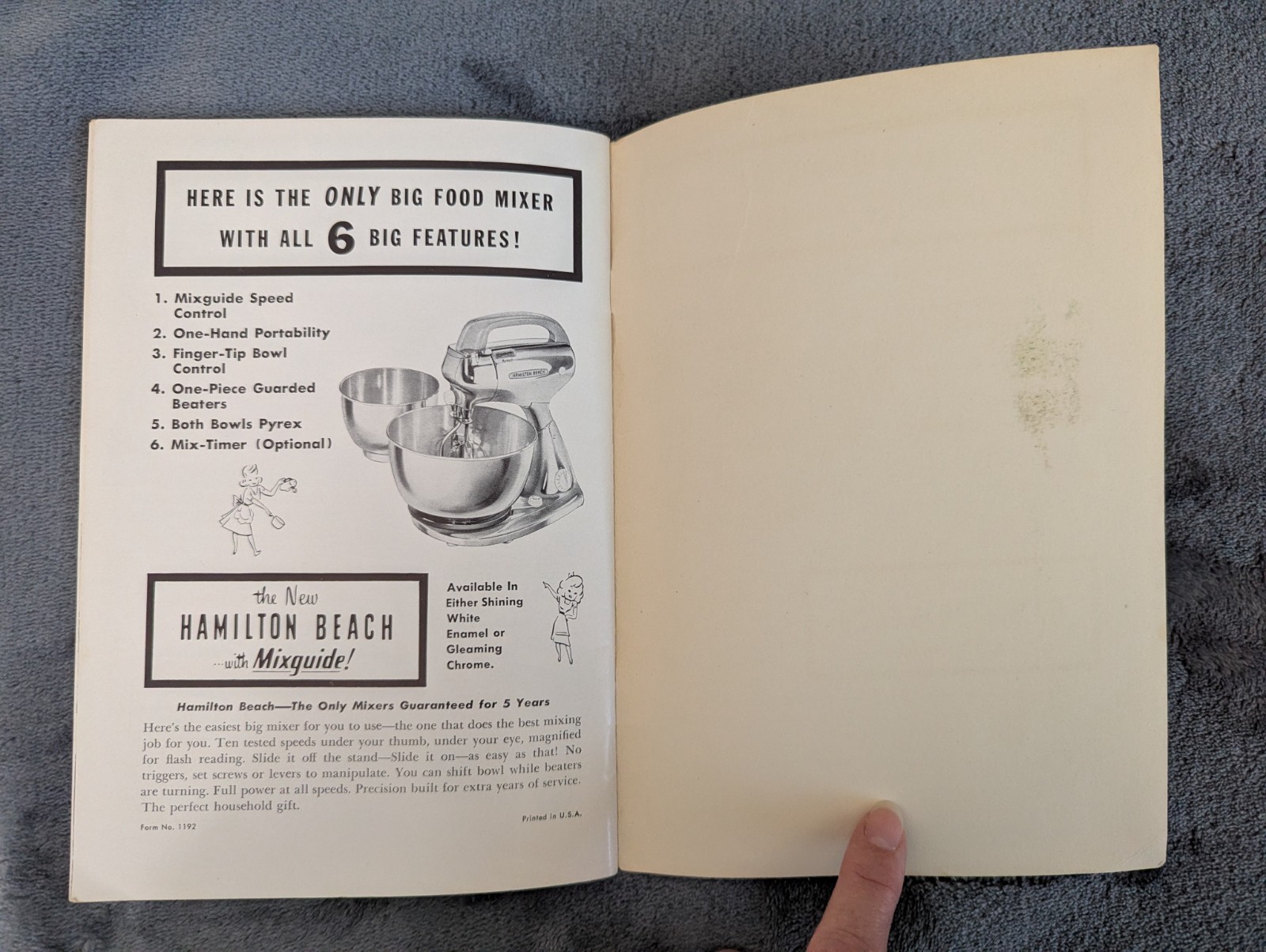 Lot 3 VTG advertising cookbooks Riverside Hamilton Beach Pillsbury 1920s-1950s