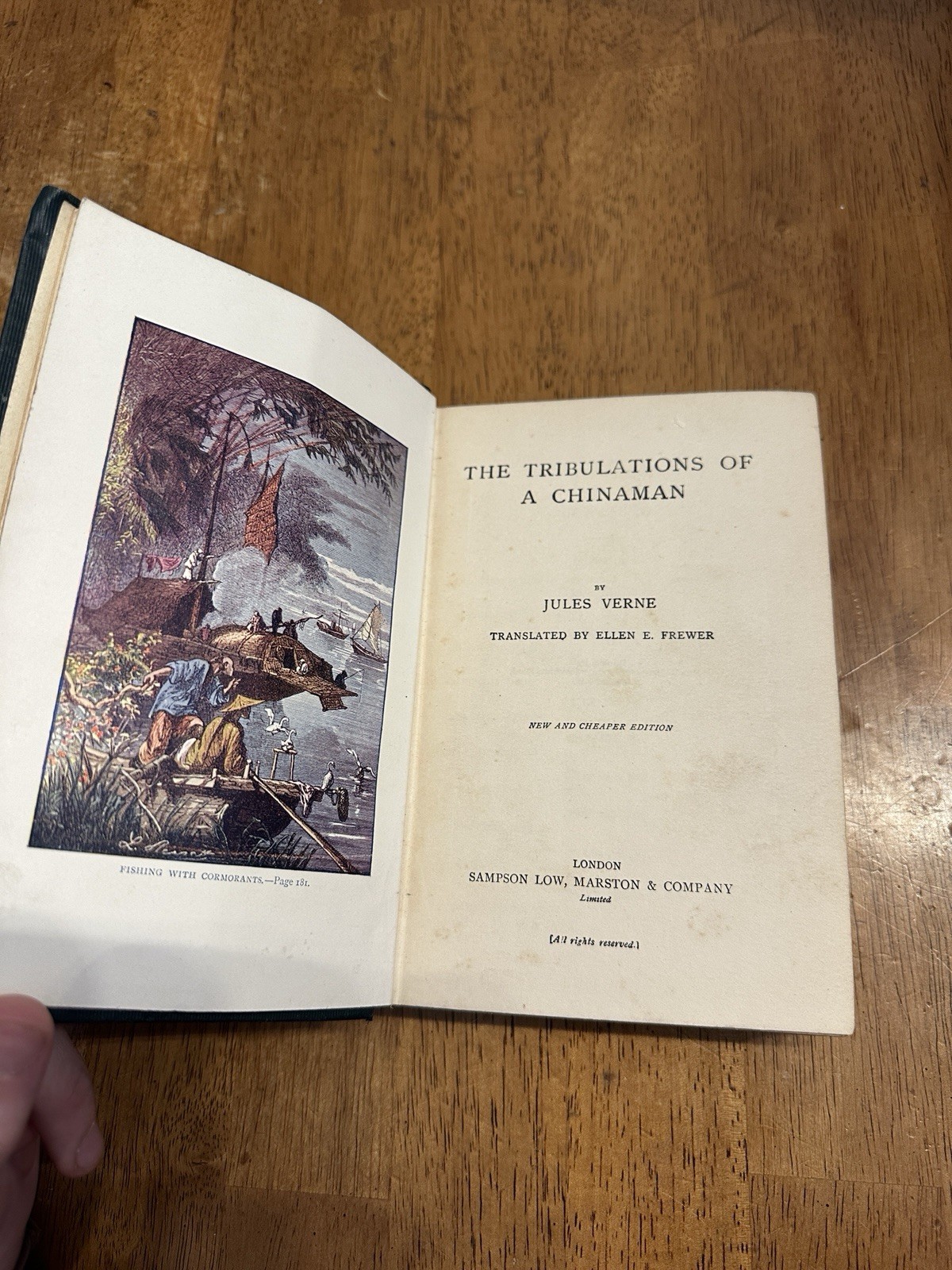 Antique Book 1800s Tribulations Of A Chinaman Jules Verne London Print Sampson