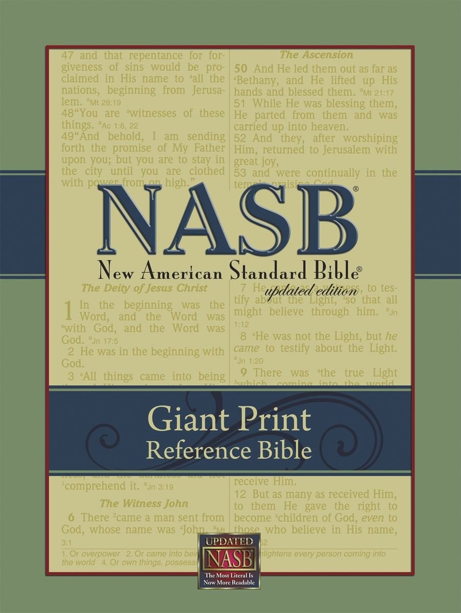 Giant Print Reference Bible-NASB (Black Genuine Leather)