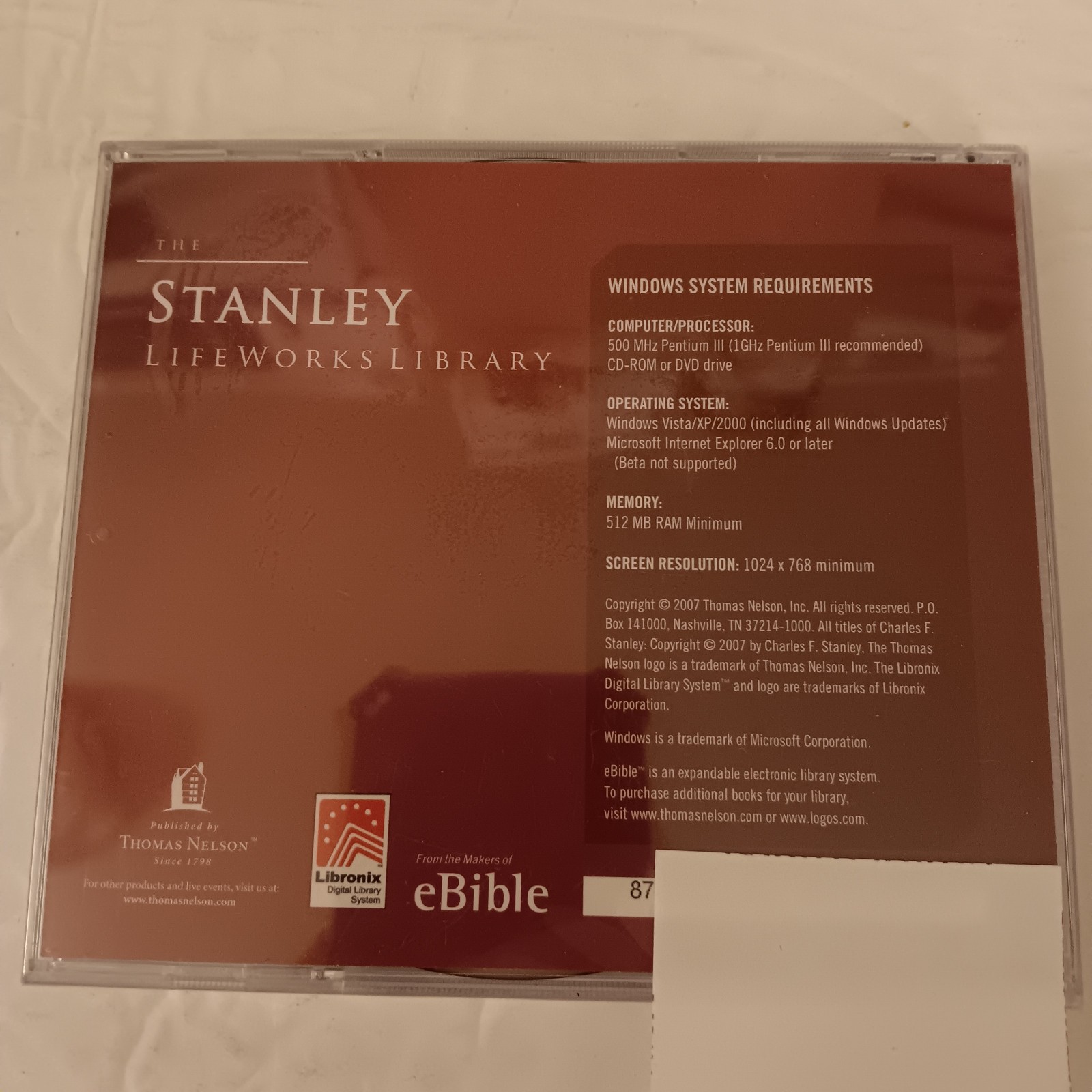 The Stanley Lifeworks Library by Charles F. Stanley Thomas Nelson Windows CD-ROM