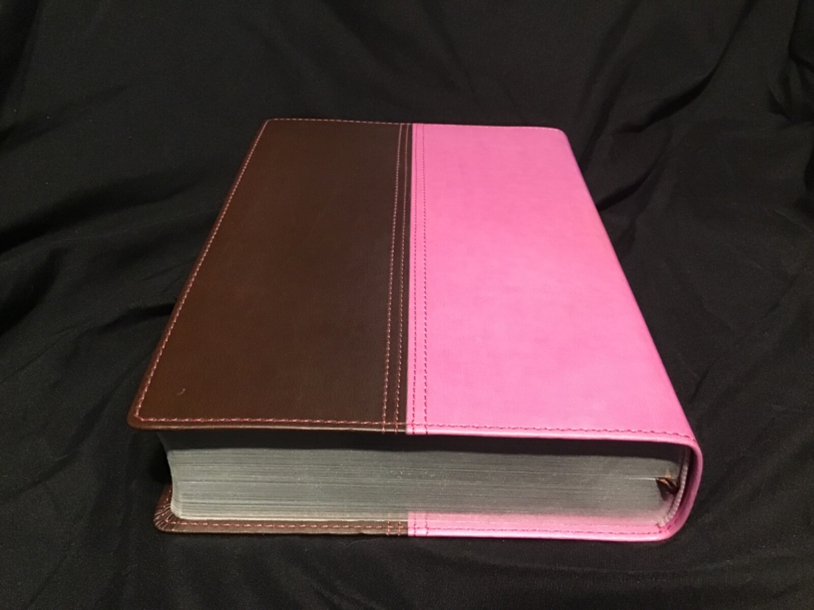 NIV & KJV Side-By-Side Bible Large Print Orchid/Chocolate Italian Duo-Tone