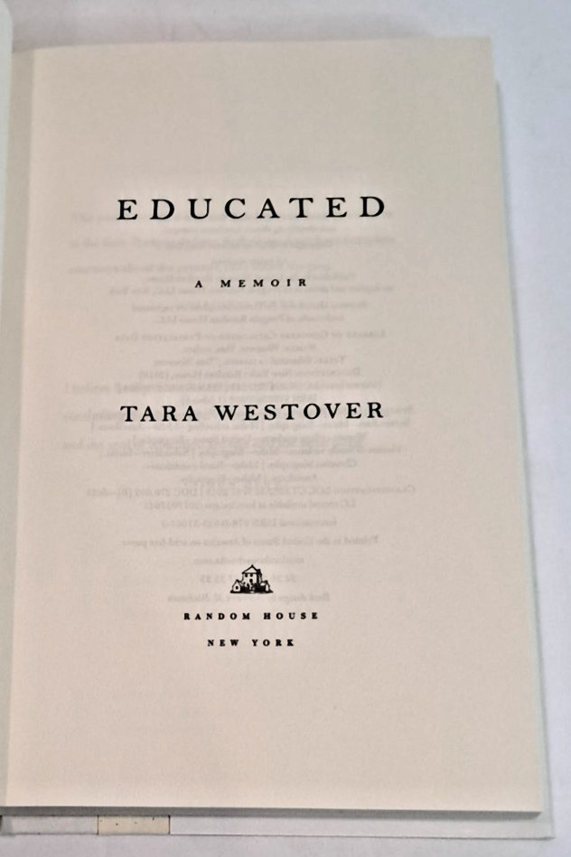 ‚Signed‘ Educated by Tara Westover (2018) 1st Edition Hardcover SHELF