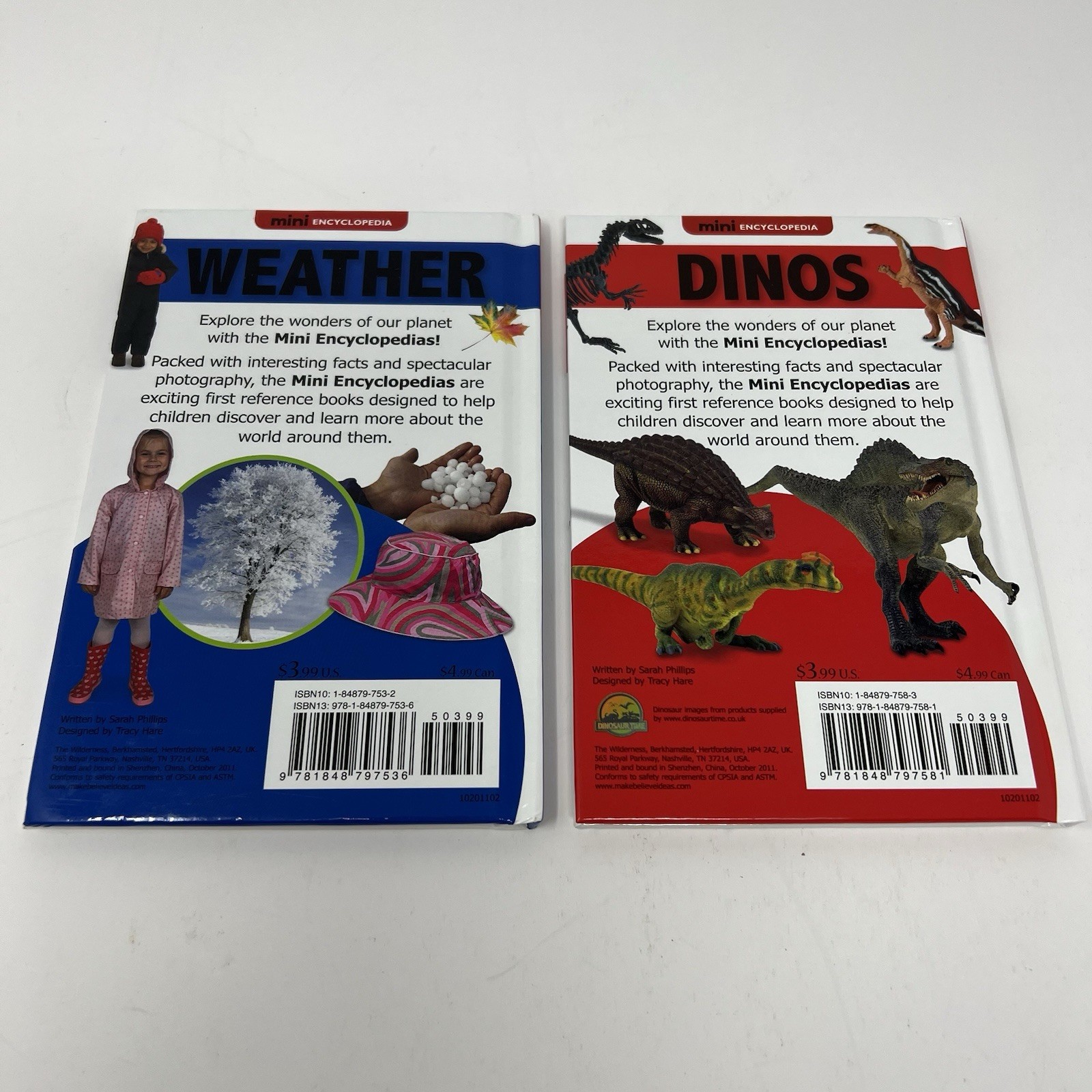 Children’s Mini Encyclopedia Lot of 2 Weather Dino’s New