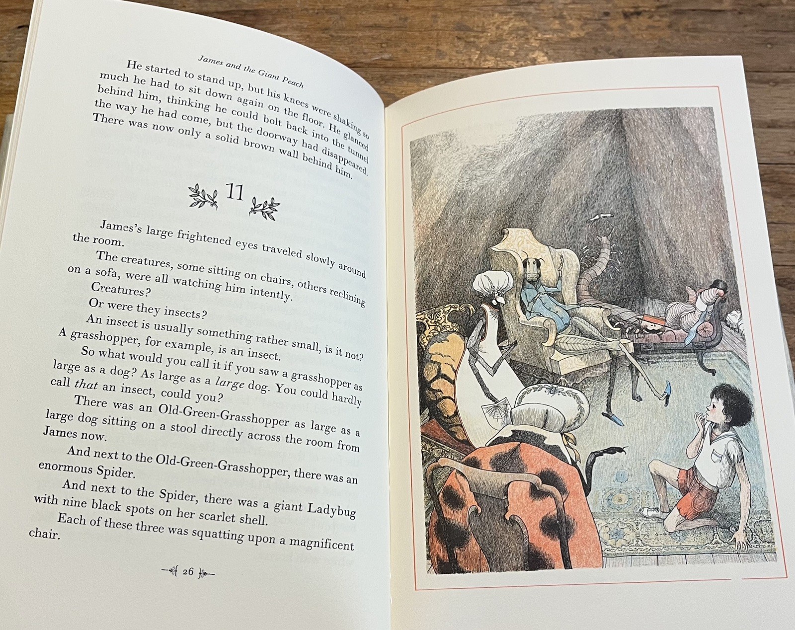 JAMES & THE GIANT PEACH : Roald Dahl : illus Nancy Ekholm Burkert : vintage hbdj