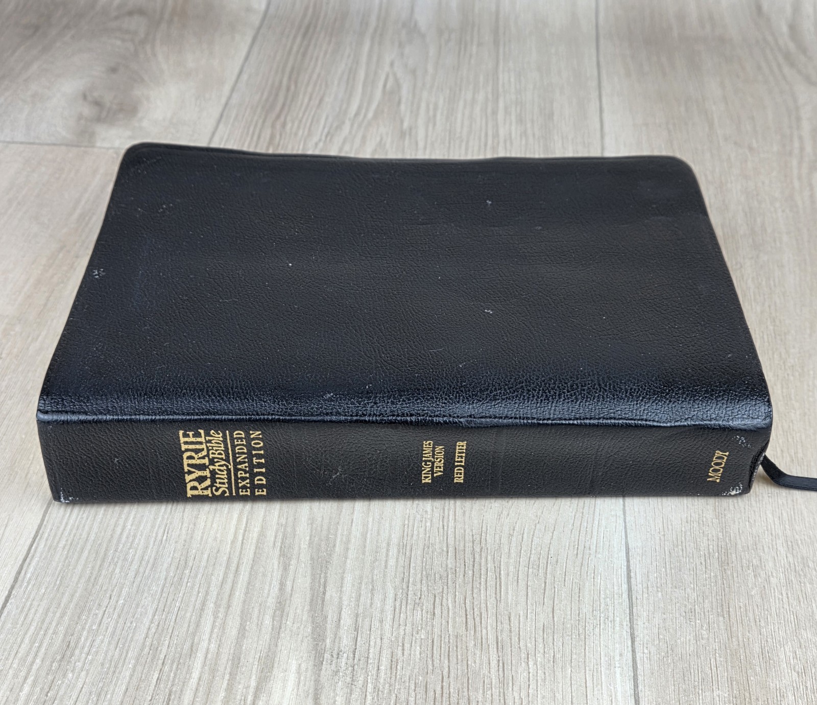 1994 Ryrie KJV Expanded Edition Study Bible Red Letter Moody Black Softcover