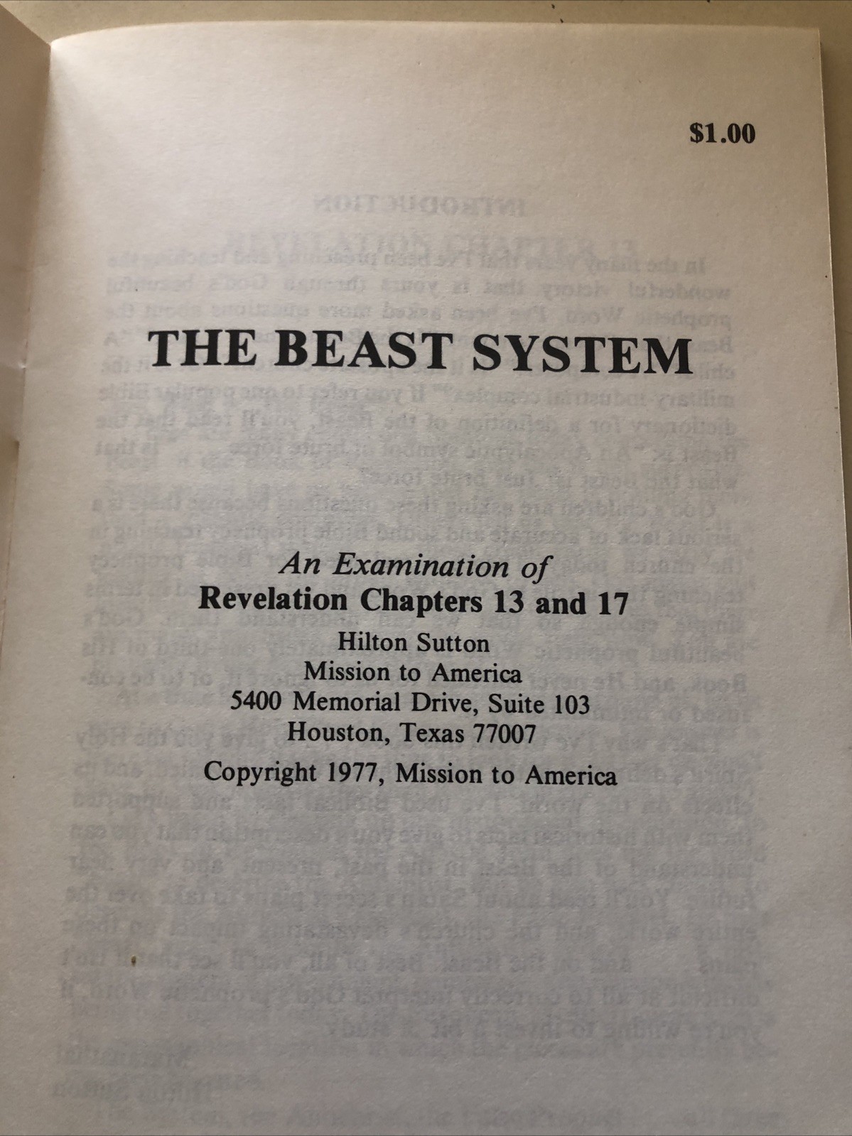 The Beast System: Europe in Prophecy by Hilton Sutton Vintage End-Times Bible