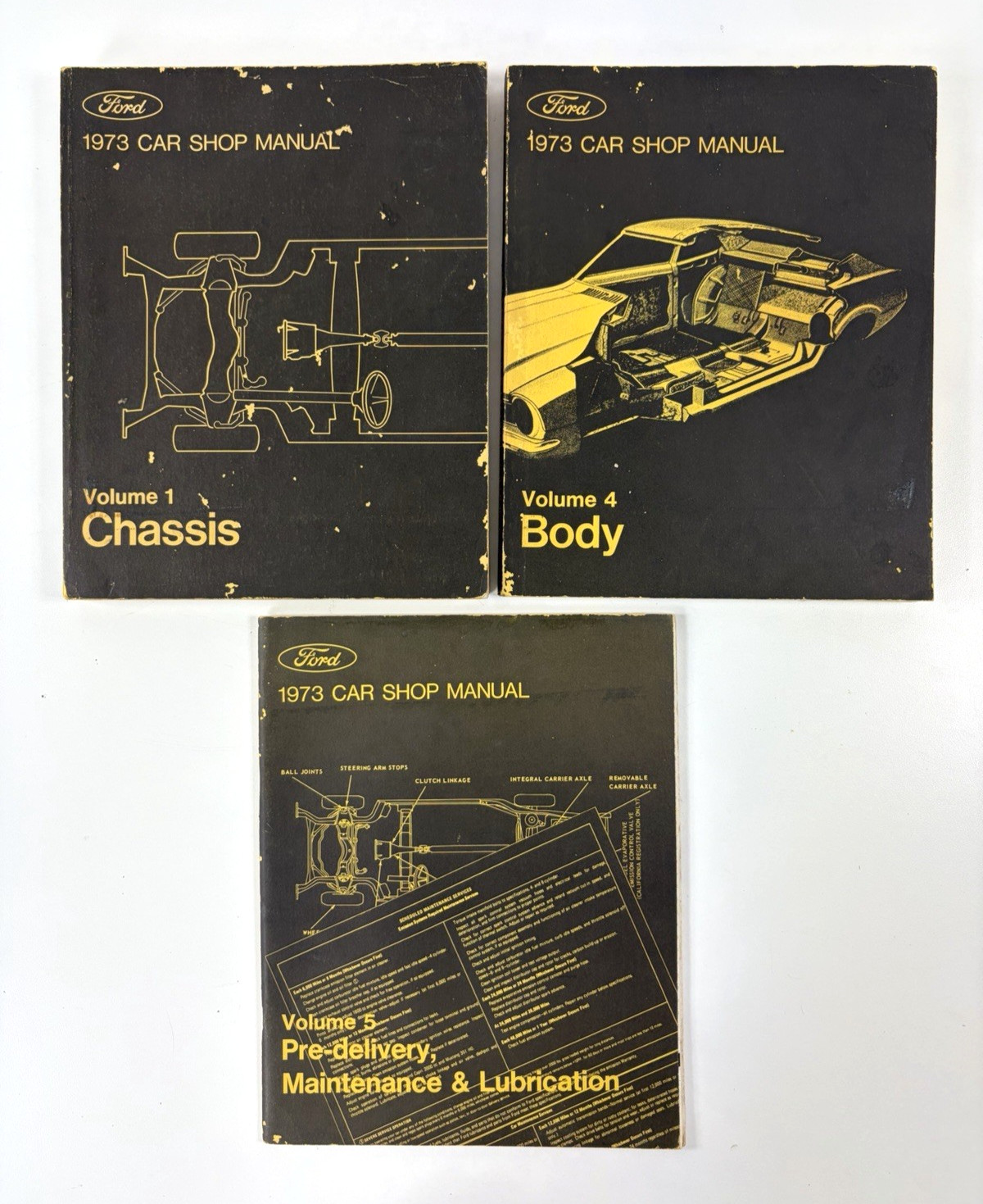 1973 Ford Factory Car Shop Repair Service Manual Volume 1 4 and 5