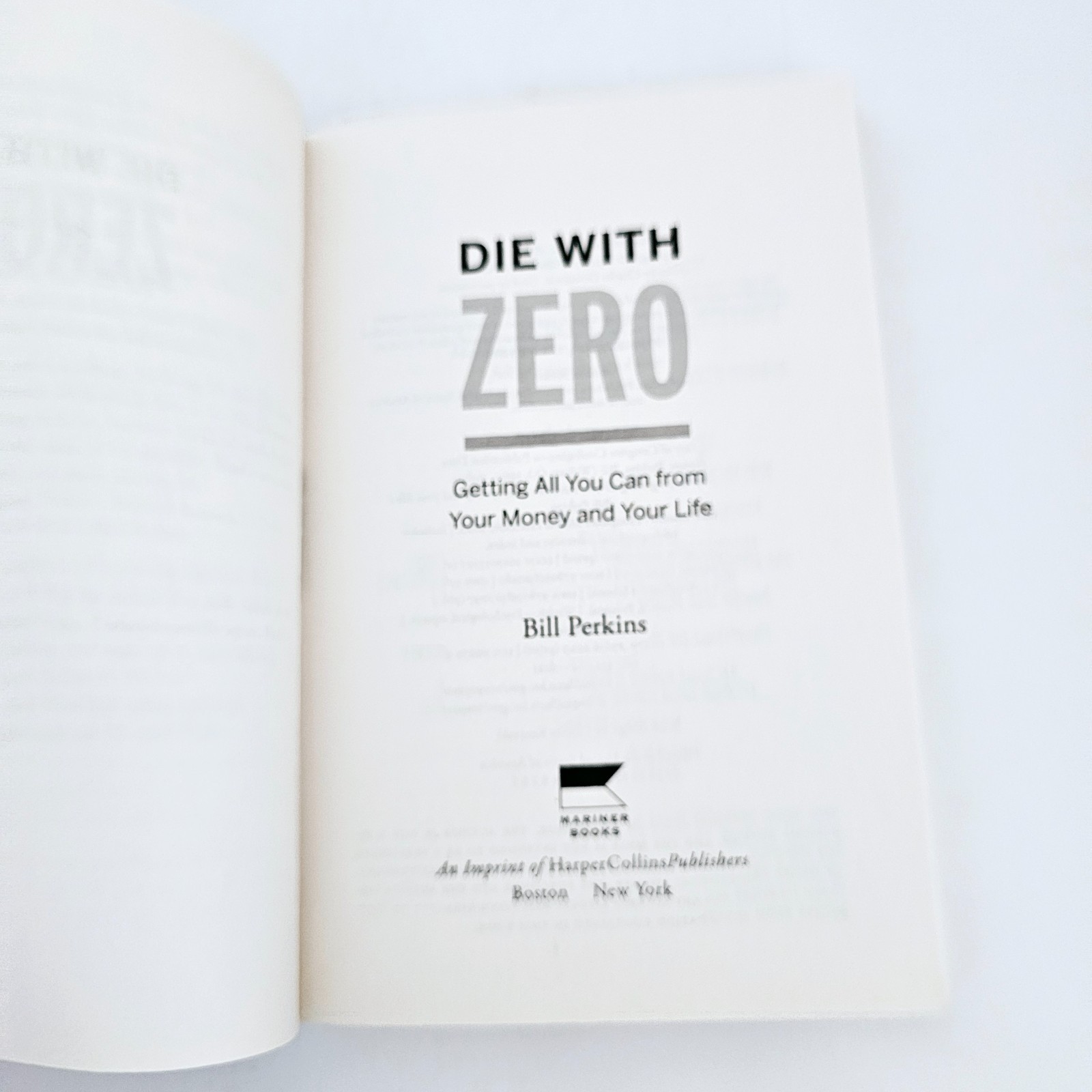 Die With Zero Bill Perkins Paperback Money Finance Self Help Book Free Postage