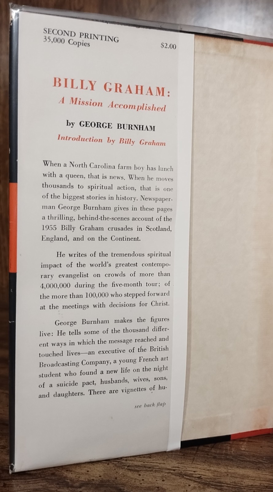 Billy Graham A Mission Accomplished George Burnham 1955 First Ed Hardcover Revel
