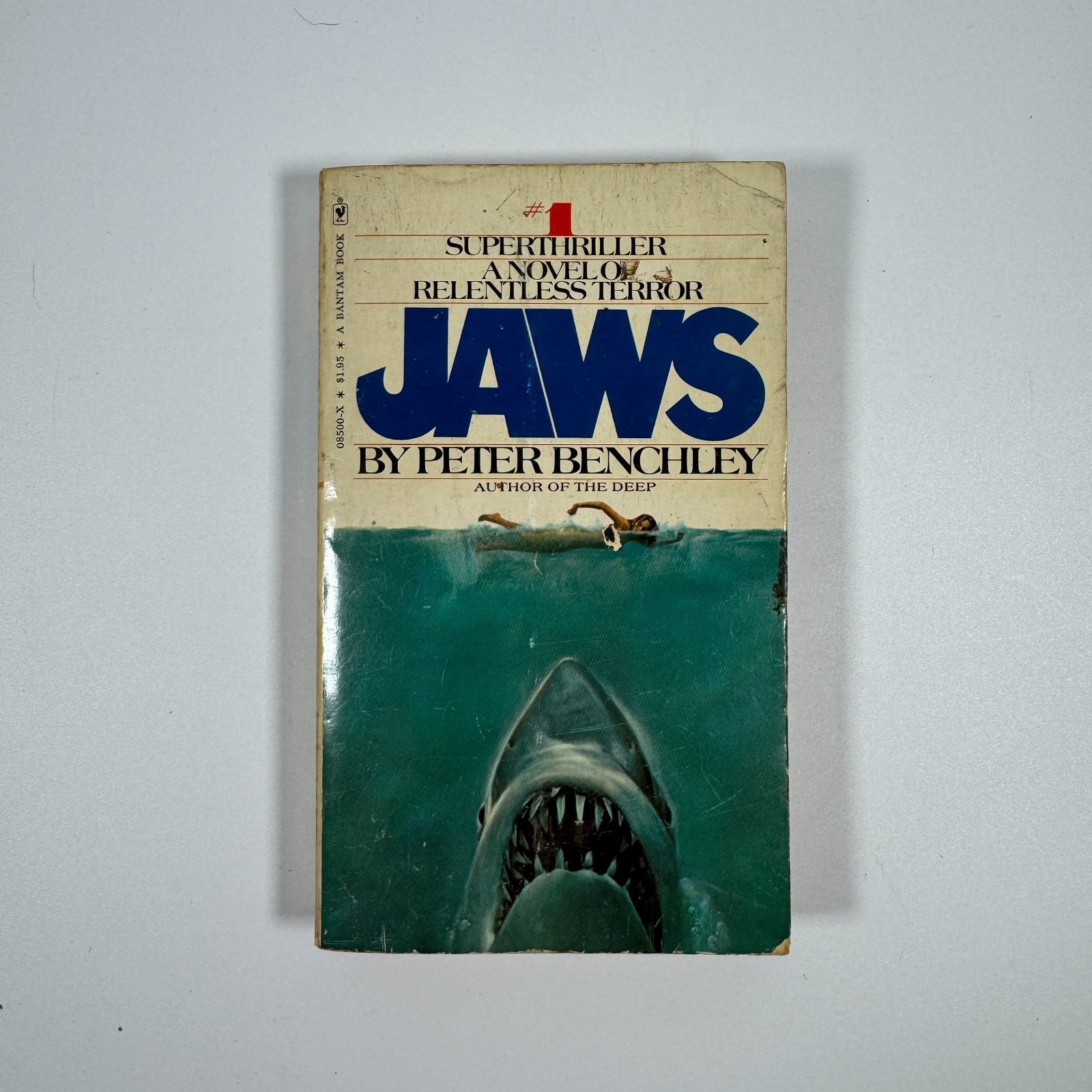 Jaws 1974 by Peter Benchley, Bantam Edition Paperback 43rd Printing