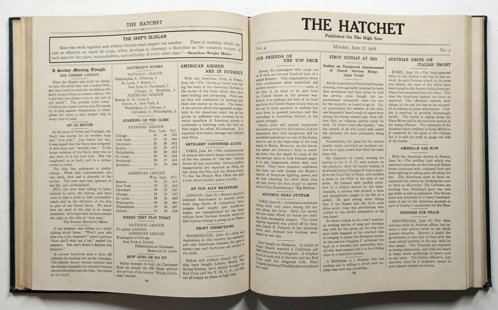 The Hatchet Of The USS George Washington HC Compilation Newspaper WWI