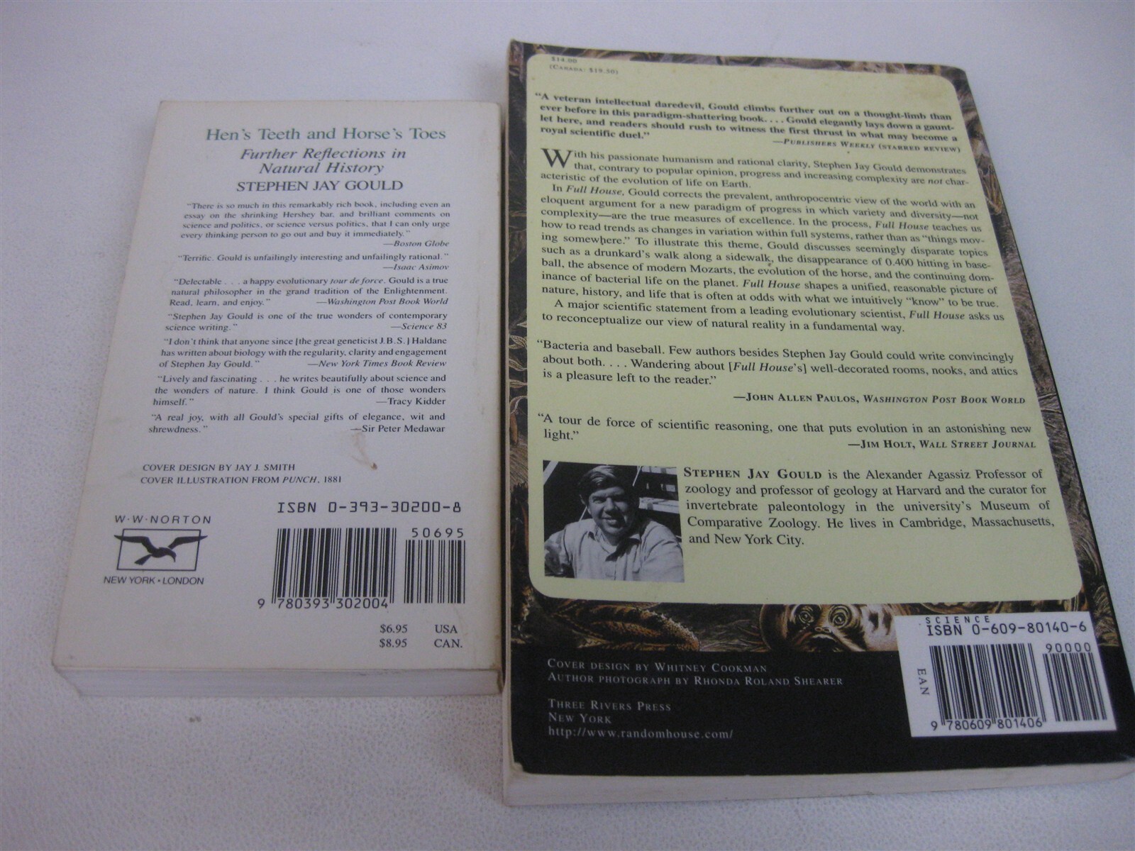 Stephen Jay Gould * Lot 4 Pandas Thumb Mismeasure of Man Hens Teeth Full House