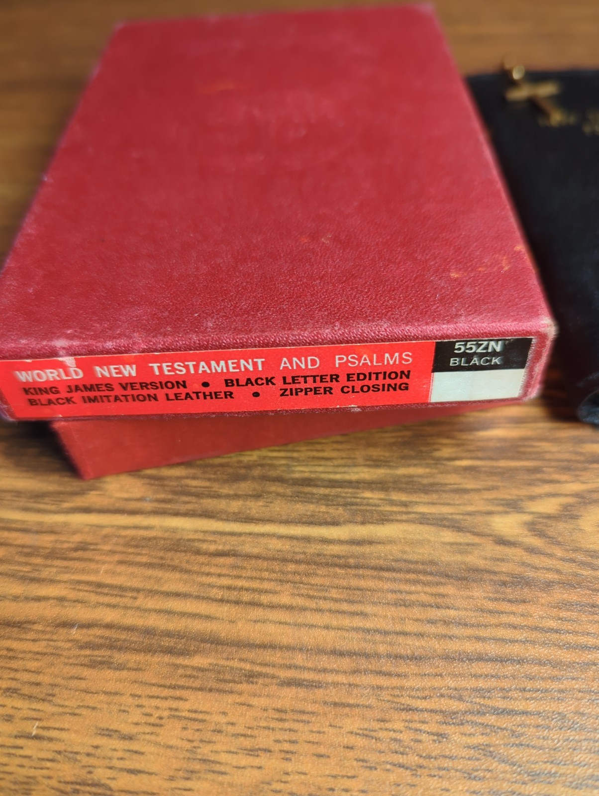 Vintage New Testament Psalms Pocket Bible Zipper Case Cross