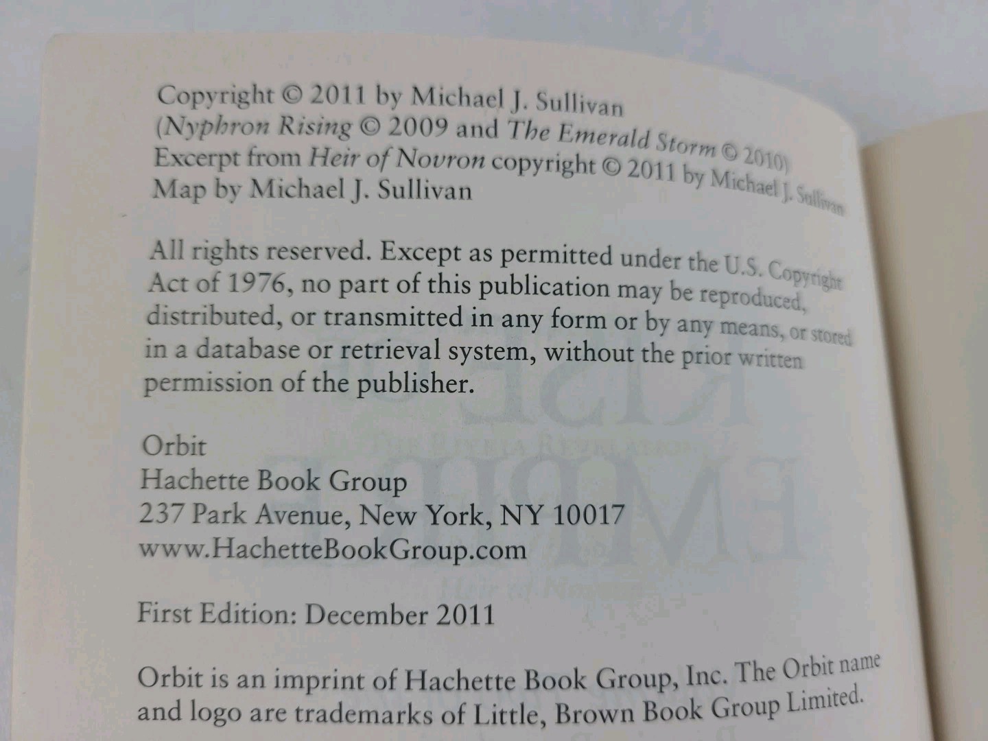 Lot 3 Riyria Revelations PB Books Theft Swords Rise Empire Heir Novron Sullivan