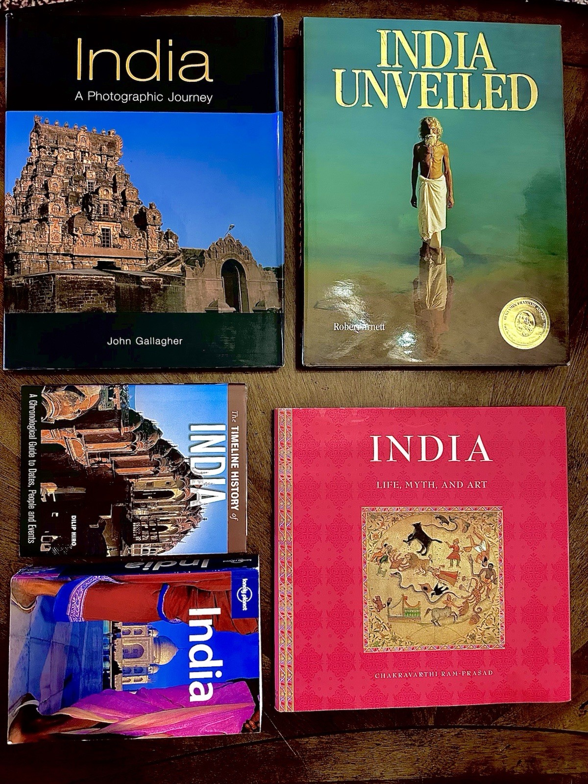 India- Lot Of 5 Books detailing the Geography, History, and Culture of India.