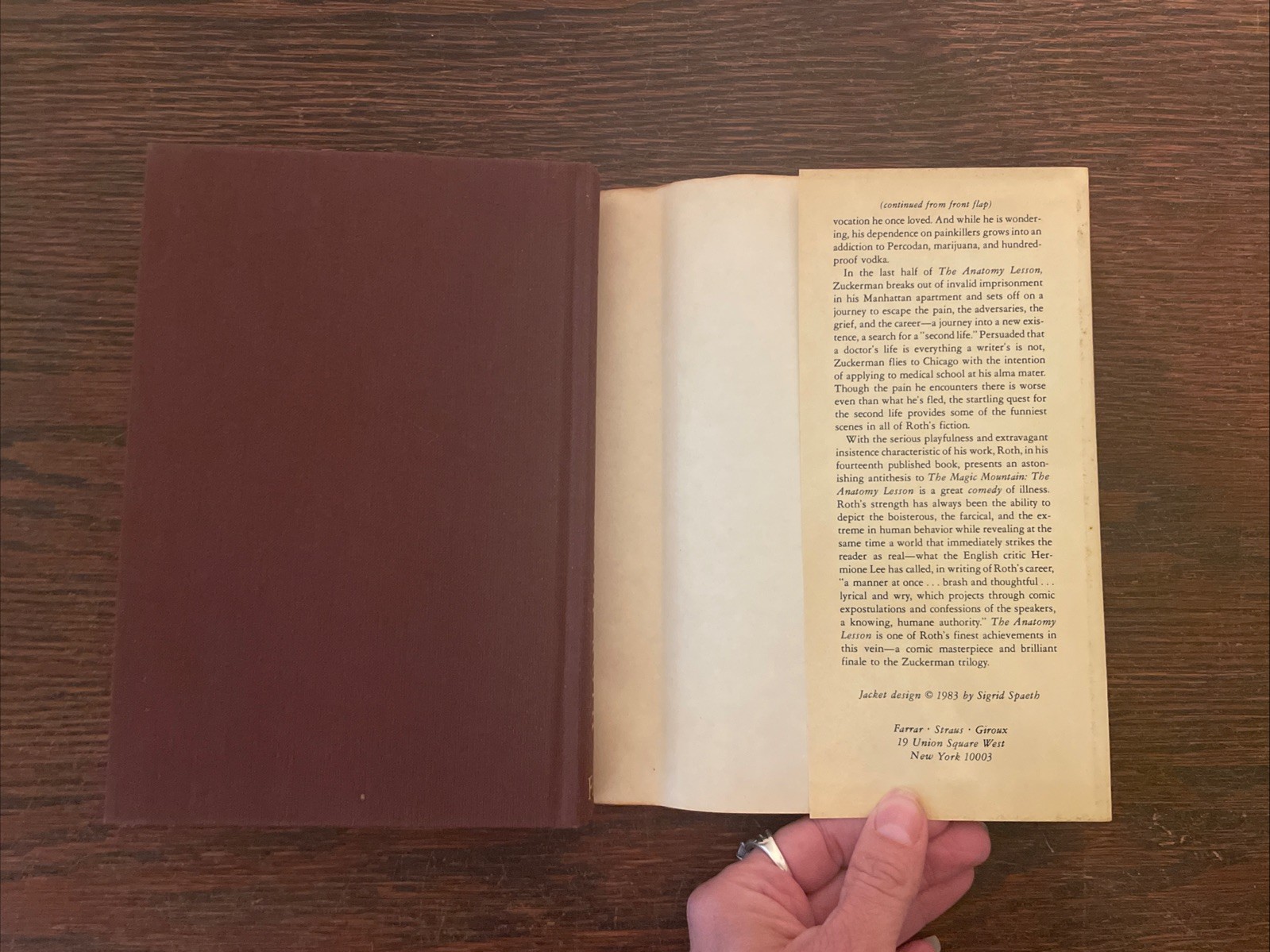 The Anatomy Lesson Philip Roth 1983 1st Edition 1st Print Hardcover Dust Jacket