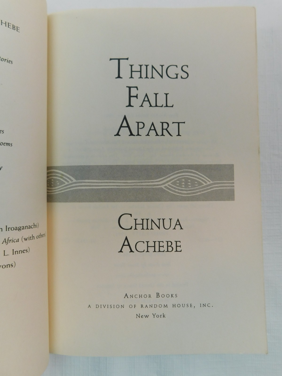Things Fall Apart by Chinua Achebe, 1994 Paperback