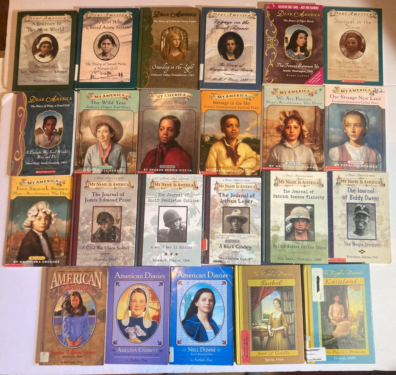 Lot DEAR AMERICA Royal Diaries MY AMERICA My Name is AMERICAN DIARIES Lot of 23