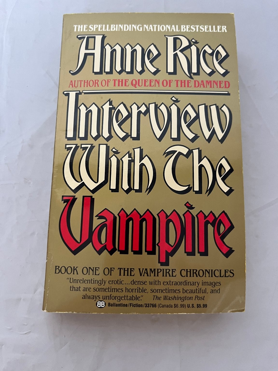 Interview With The Vampire Anne Rice 1989 Paperback The Vampire Chronicles
