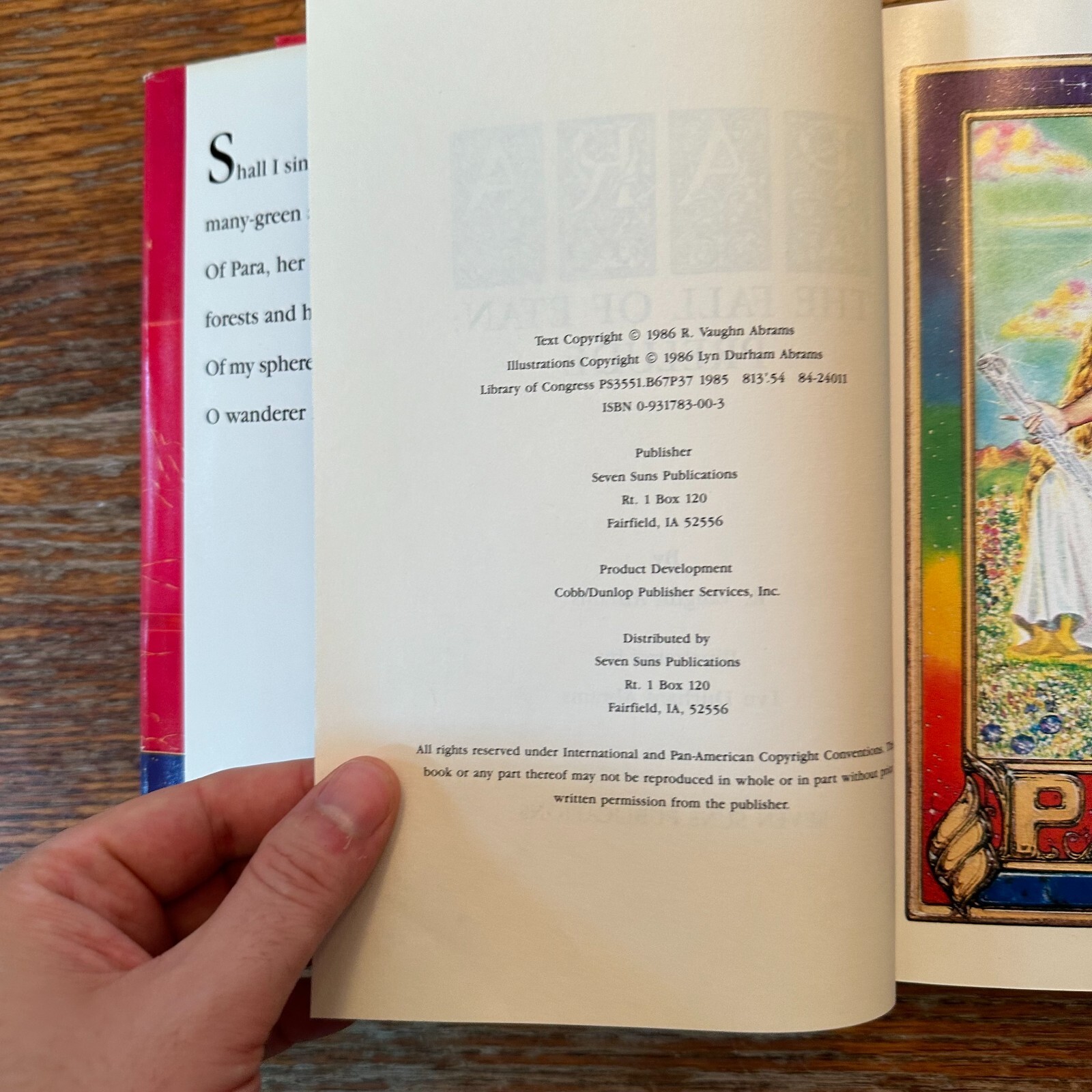Para by R. Vaughn Abrams 1986 Seven Suns New Age Occult Rare Hardcover VG-