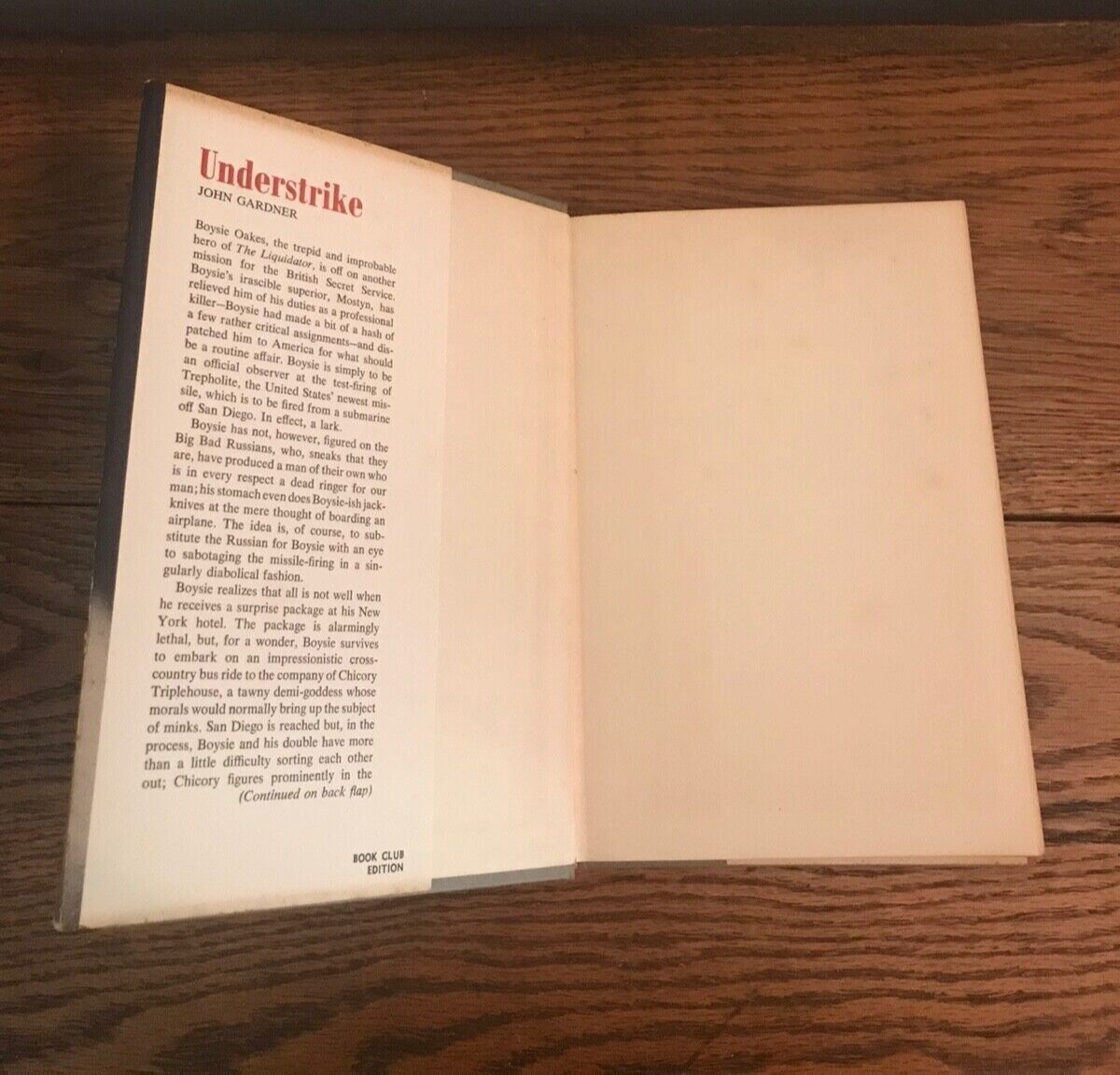 Vintage Understrike Book by John Gardner HC DJ Suspenseful Spy Novel