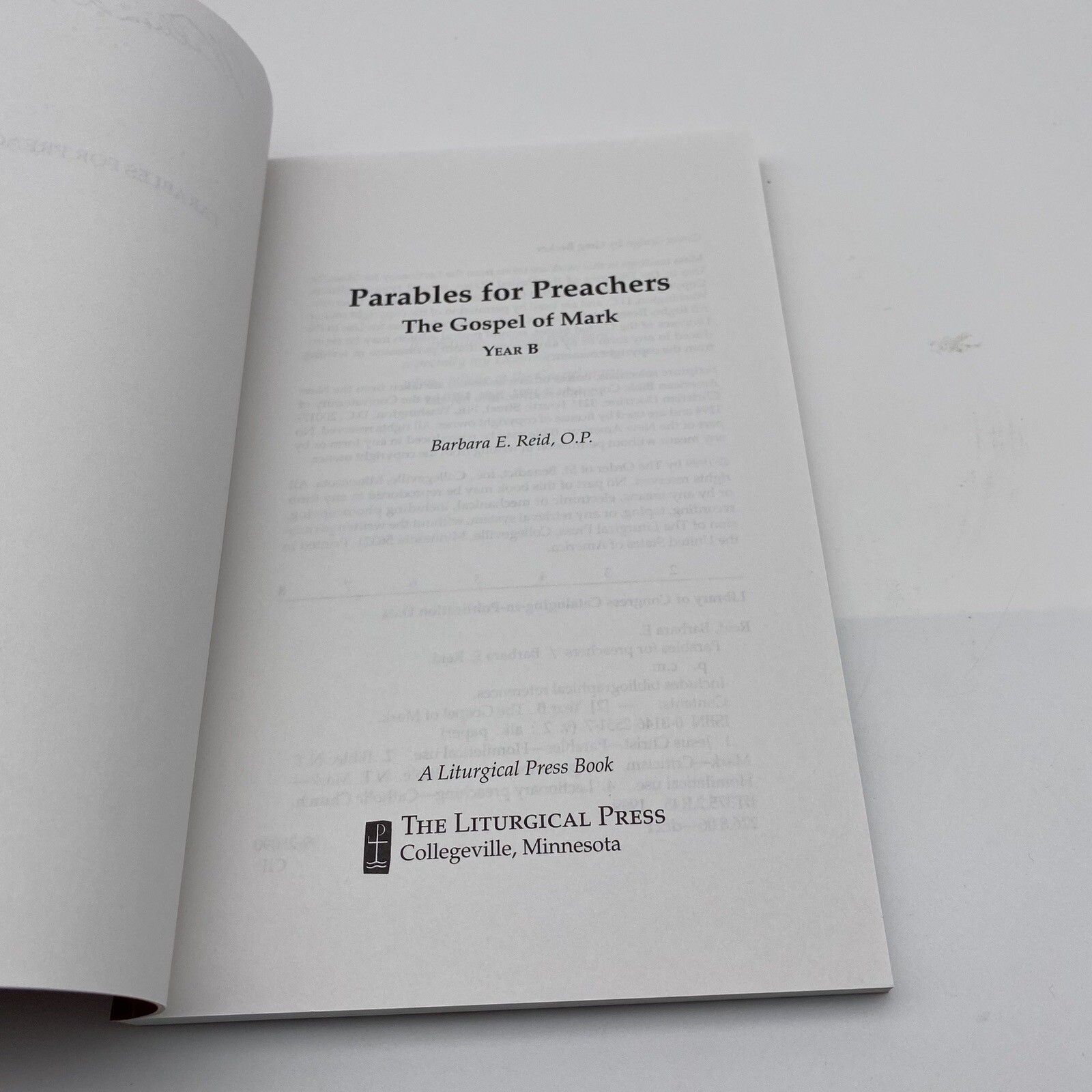 Parables for Preachers Year B Barbara E. Reid Homily Preaching Liturgy Mass