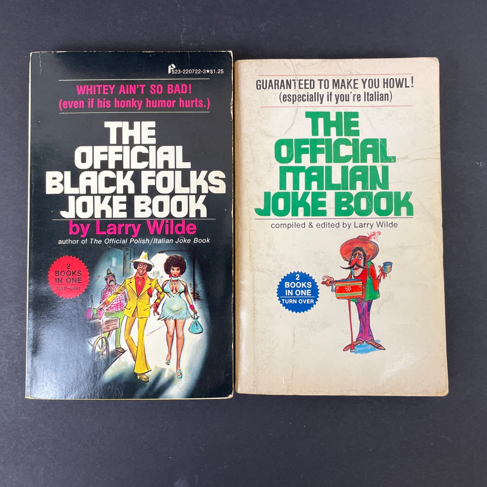 VTG Set of 2 The Official Black/White & Polish/Italian Joke Books by Larry Wilde