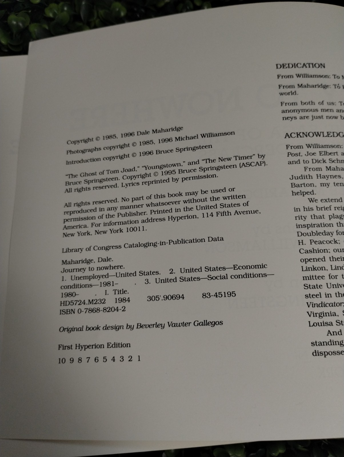 Journey to Nowhere by Michael Williamson and Dale Maharidge (1996, Trade…