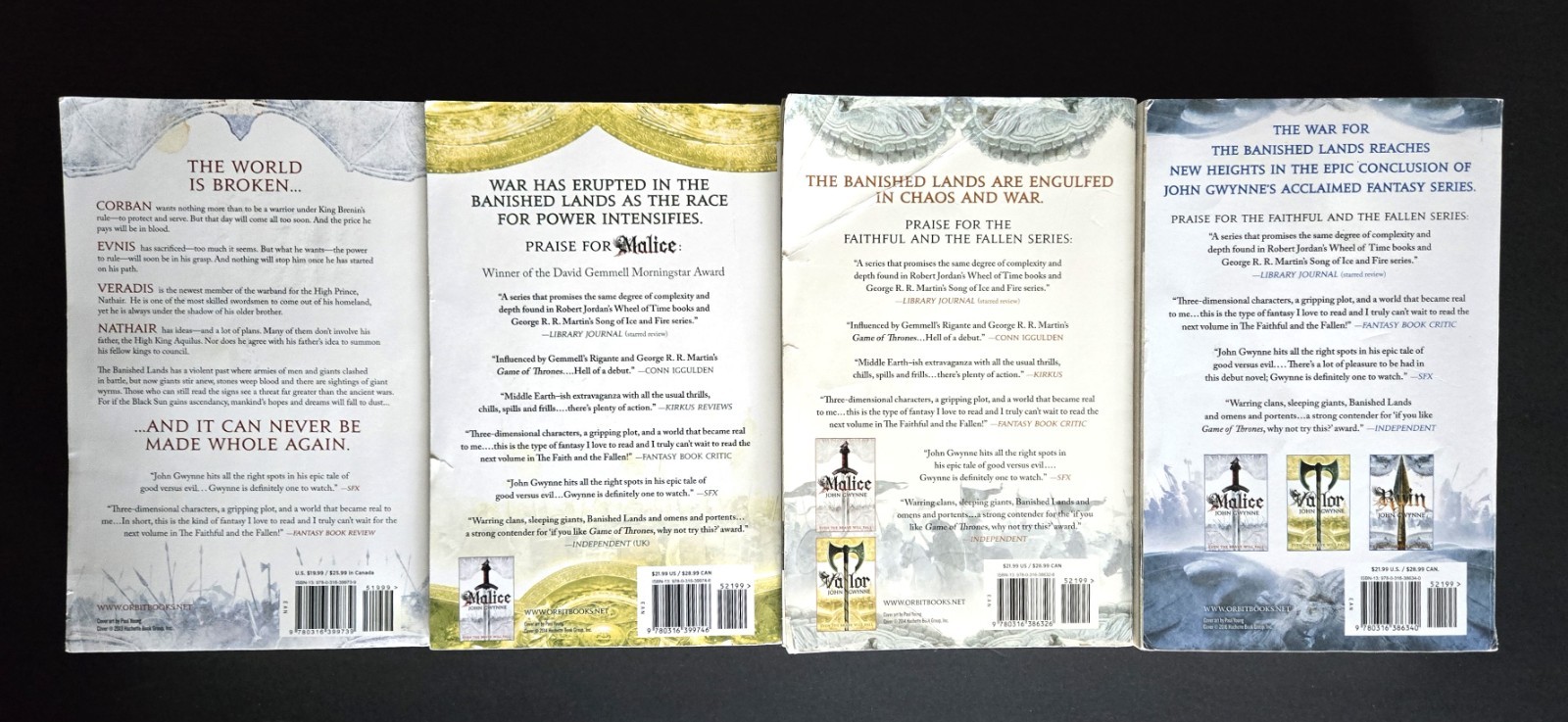 The Faithful and The Fallen by John Gwynne Books 1-4 Complete Set Trade PB