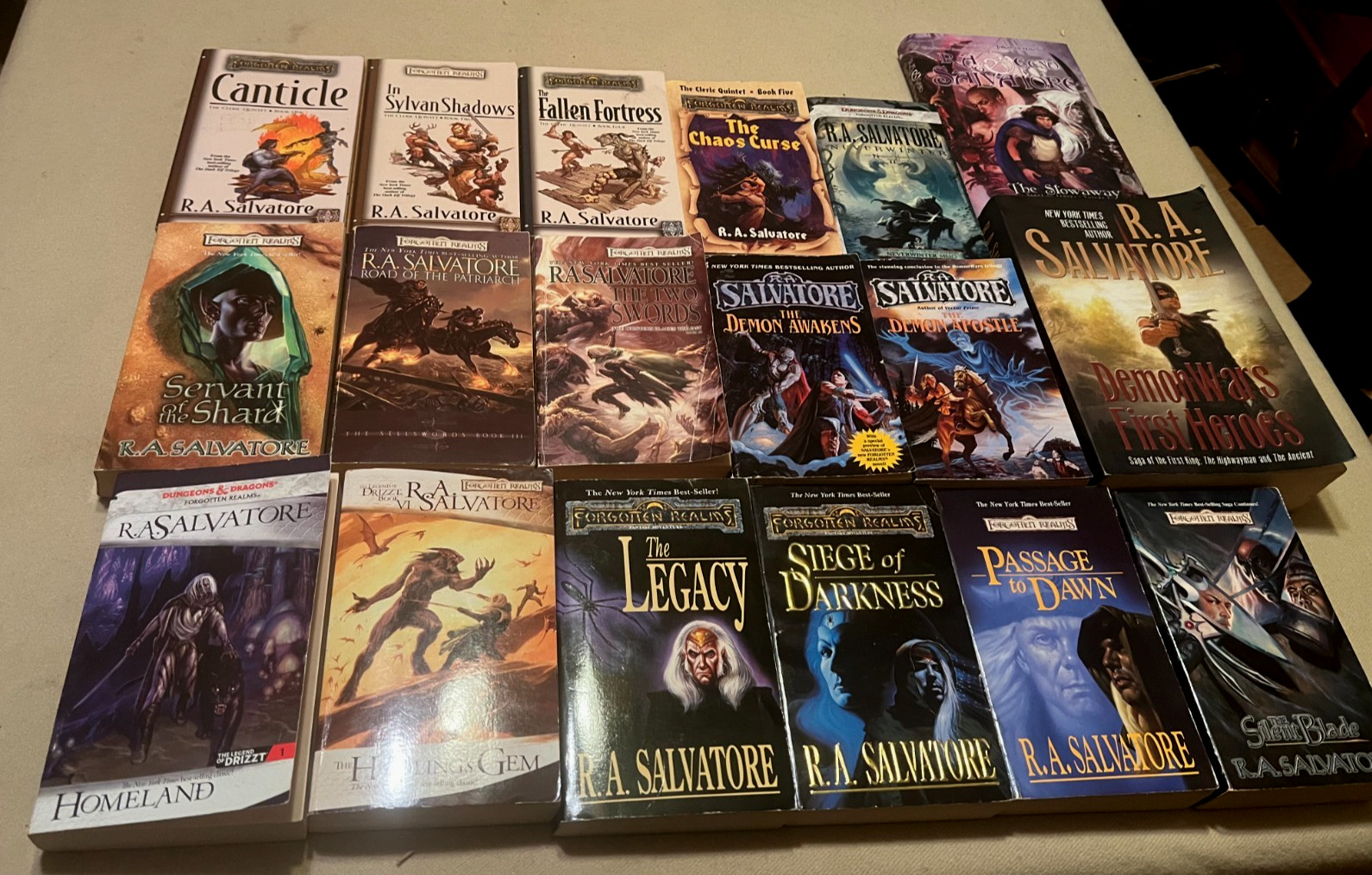 R. A. Salvatore Lot of 18 PBs HC Forgotten Realms DRIZZT Cleric LEGACY Demon