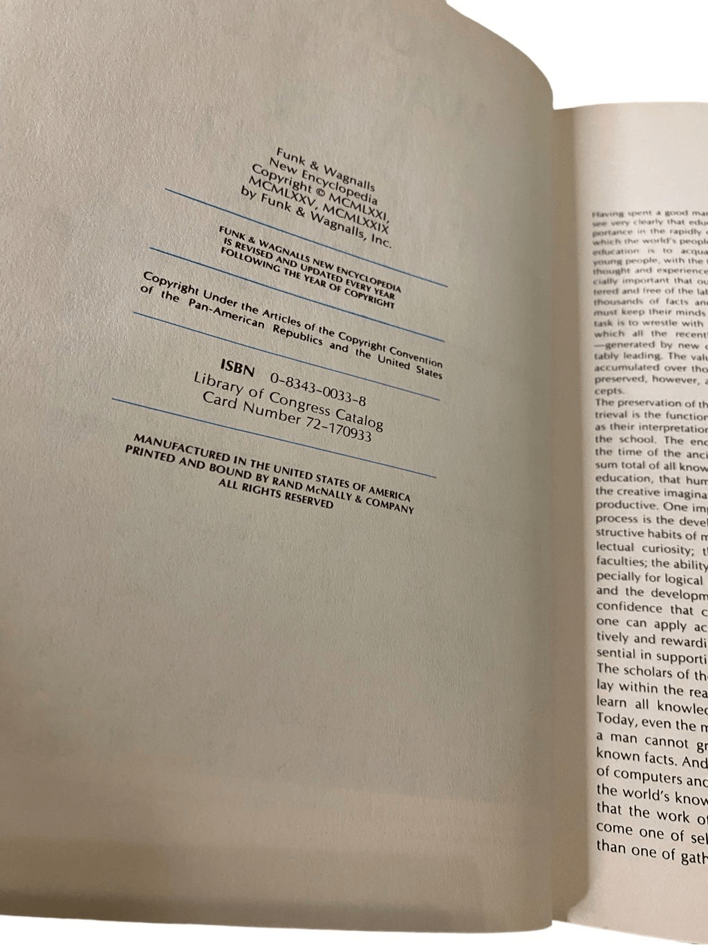 Funk And Wagnalls New Encyclopedia Vol 1 Hardcover Book