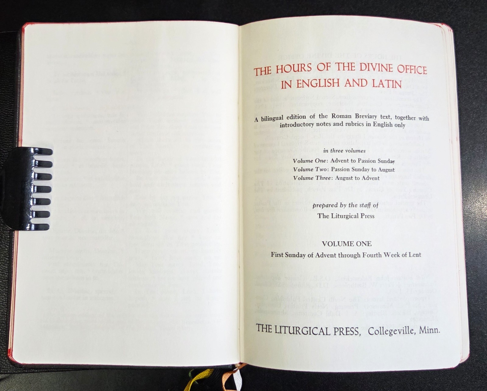 THE DIVINE OFFICE BREVIARY (Latin/English) 3 Volume Set (Leather) Slipcases 1963