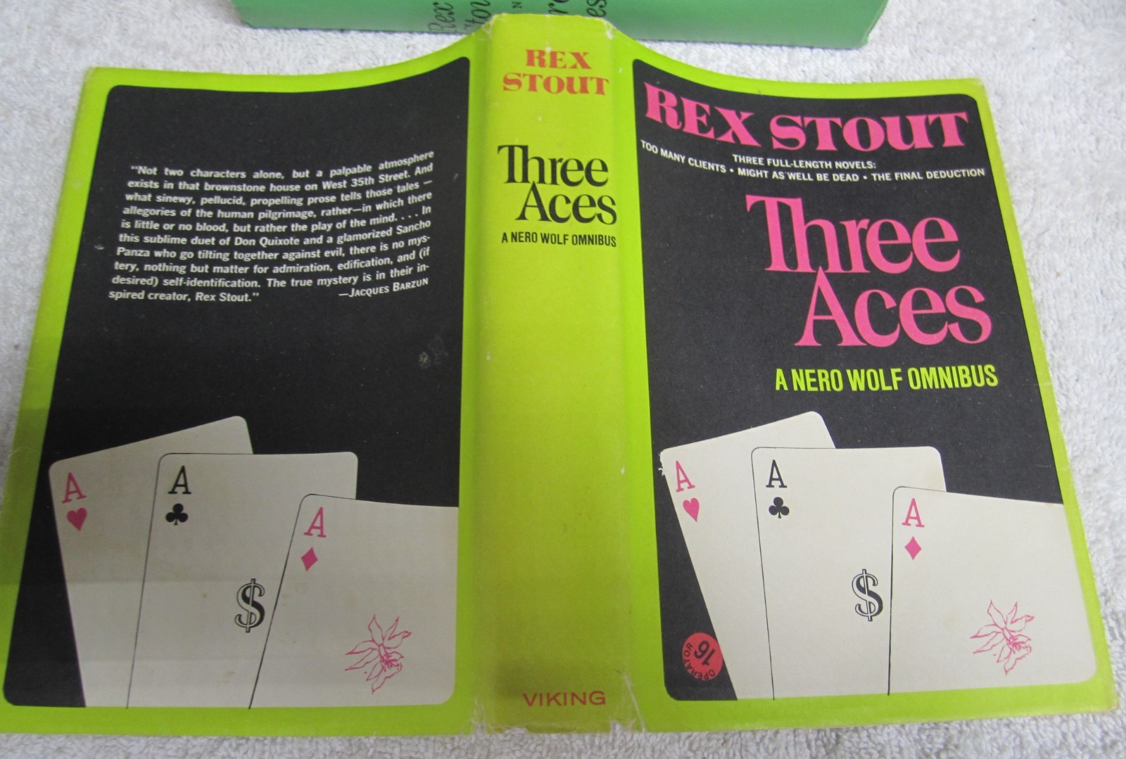 4 Rex Stout Royal Flush BCE Nero Wolfe Omnibus Vtg HCDJ Viking 1965 DJ 3 Aces +