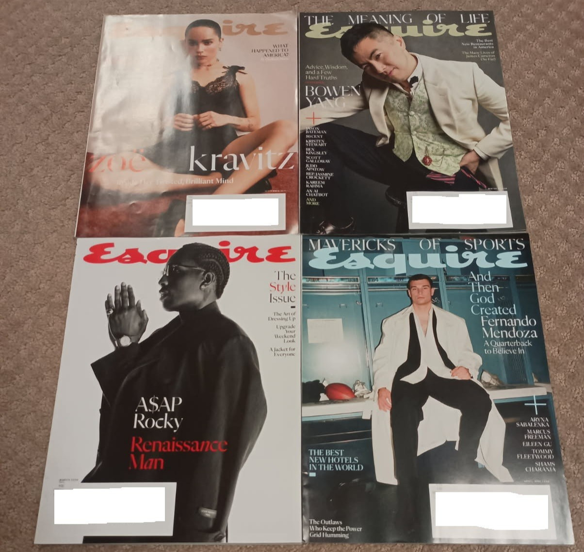 Esquire Magazines Lot of 4 – Sep 2024, Winter 2025, March 2026, April/May 2026
