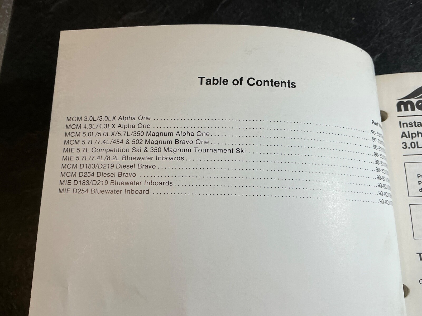 1992 Mercruiser Installation Manual 3.0L, 4.3L, 5.0L, 5.7L, 7.4L, 8.2L & Diesel