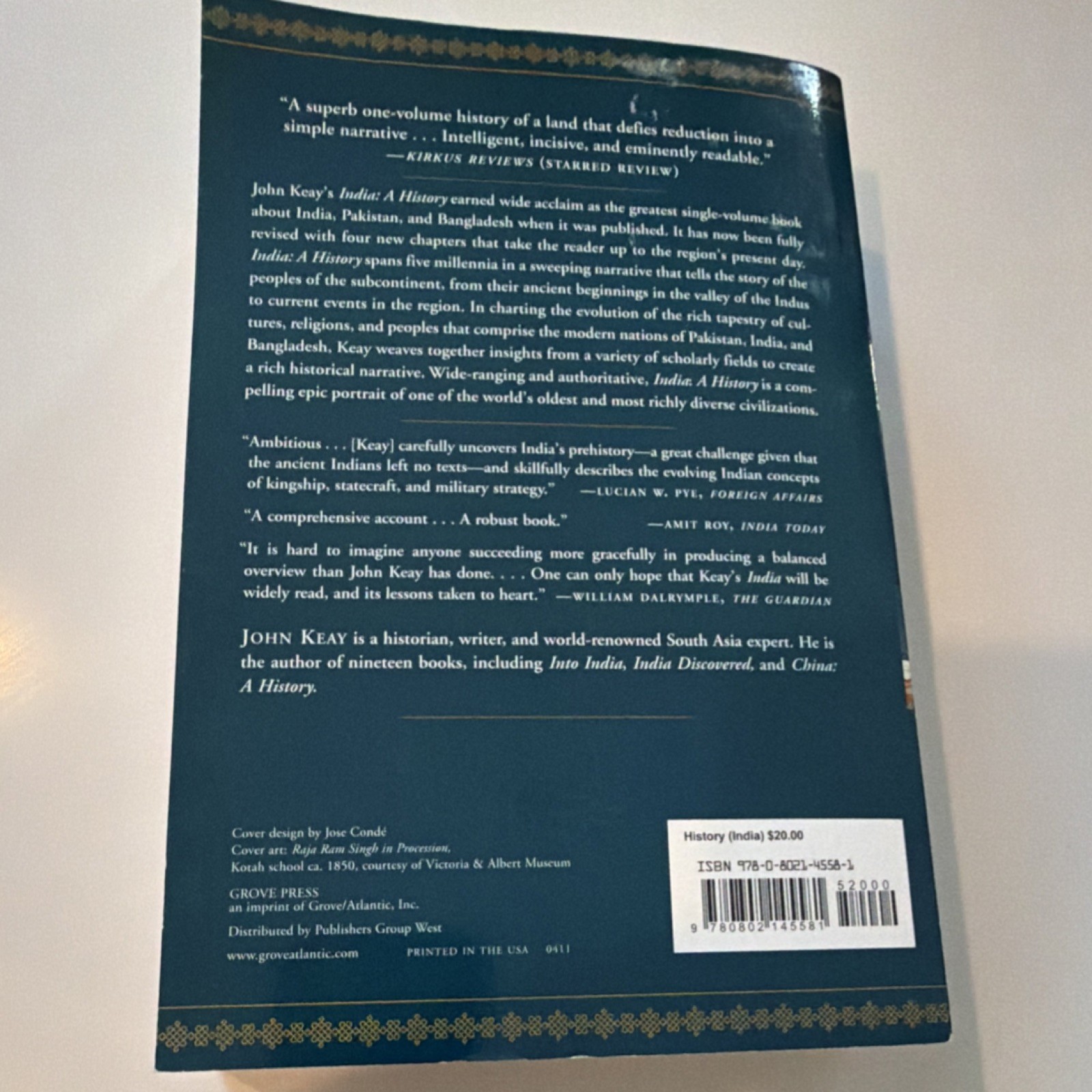 India: A History Revised & Updated Edition John Keay Paperback 2011 Hinduism