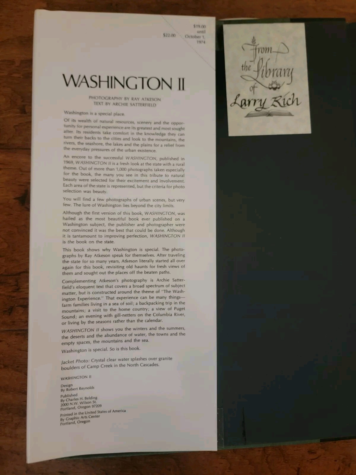 VtG Washington II Photography Ray Atkeson Large Format Hardcover DJ Book 1973
