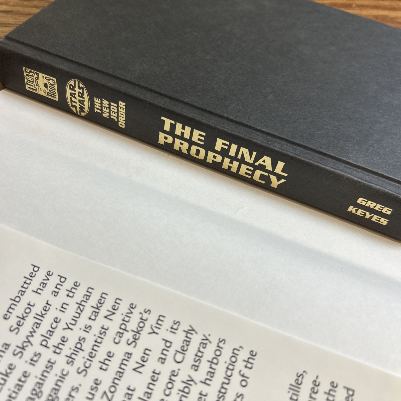 Star Wars The Final Prophecy Greg Keyes Hardcover DJ New Jedi Order Del Rey