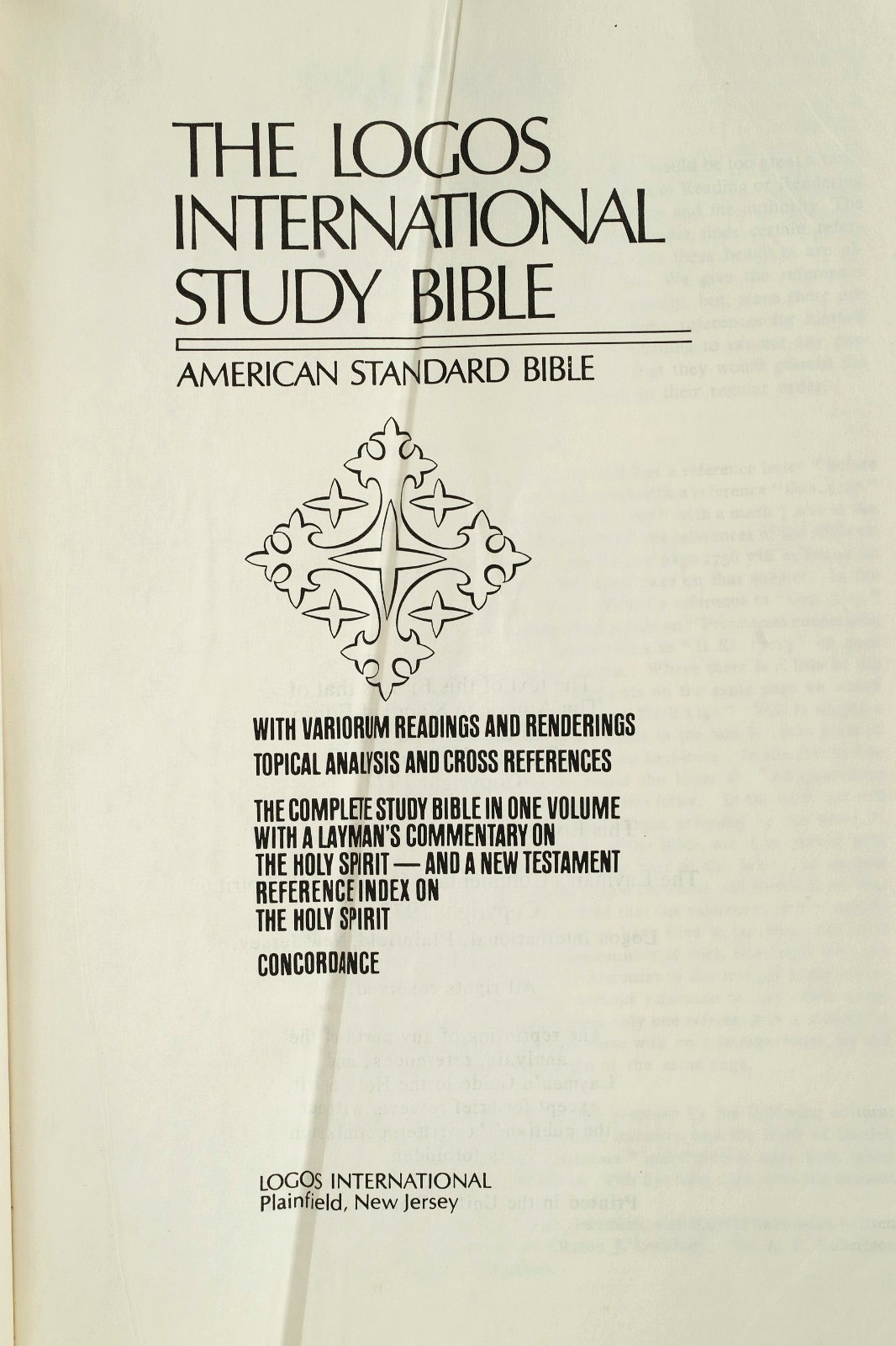 Logos Complete Study Bible, ASV, 1972, Red Leather, Strong Binding, Few Markings