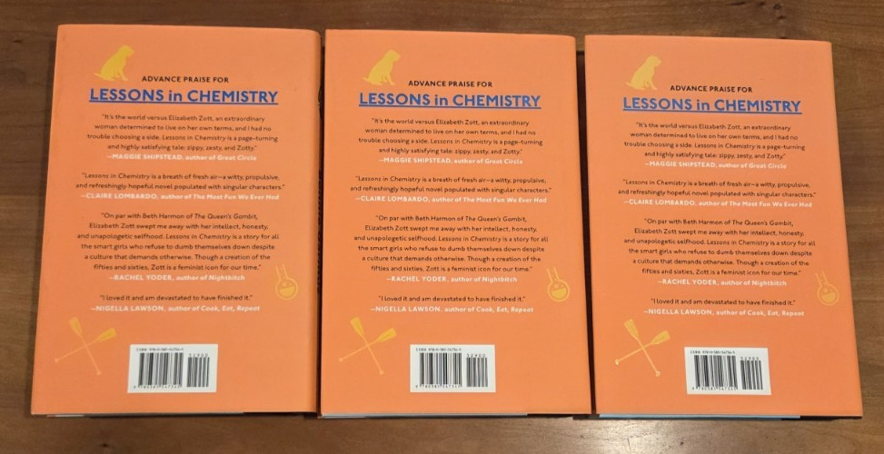 Lot of 3 copies Lessons in Chemistry – Bonnie Garmus 1st edition/1st printing HC