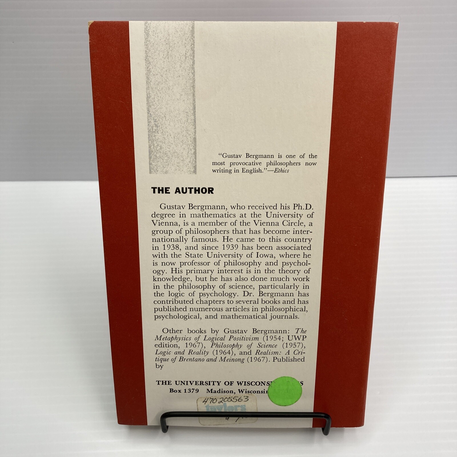 Philosophy Meaning and Existence Gustav Bergmann Collection of Essays PB 1968