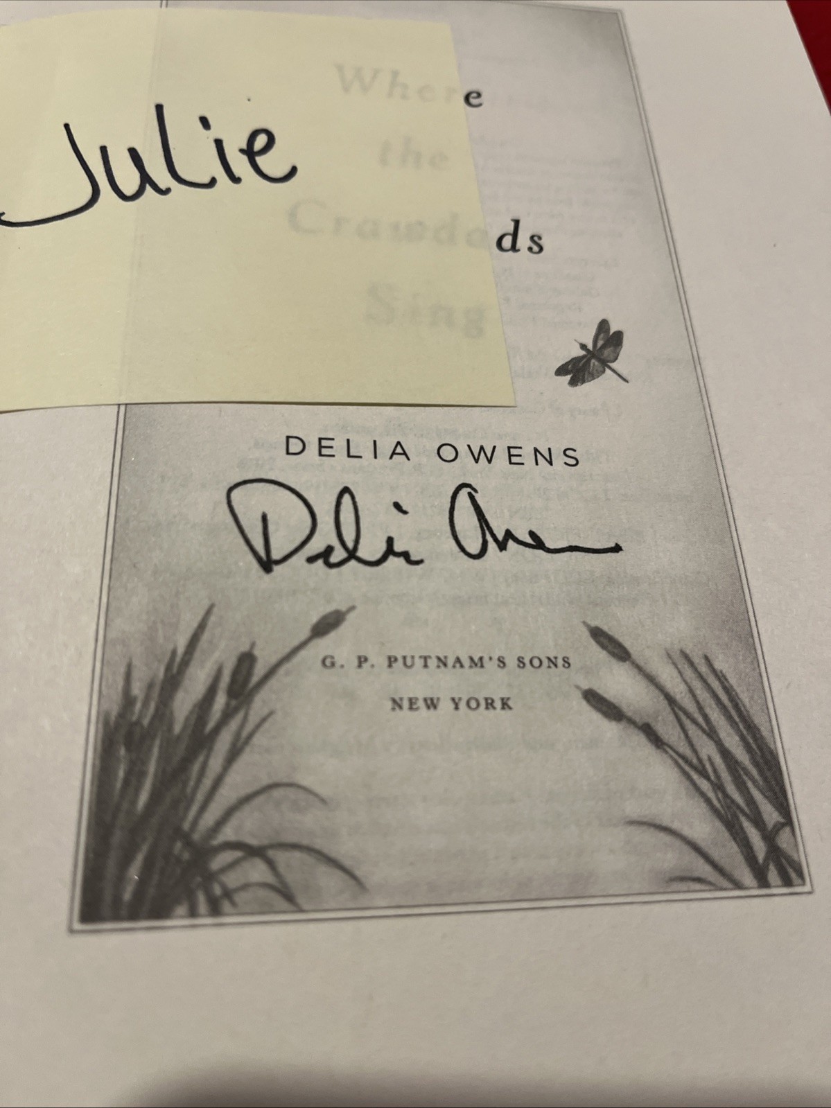 Delia Owens *SIGNED* Where The Crawdads Sing Book – NY Times Besteller