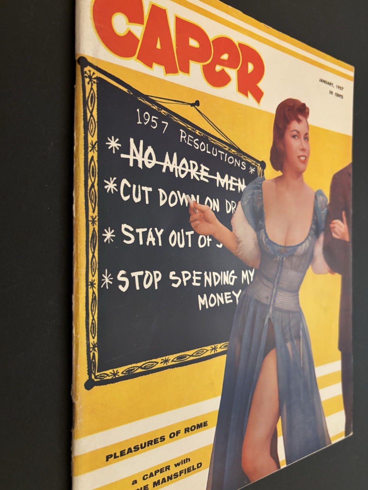 Caper Magazine January 1957 Vol 1 #4 Jayne Mansfield Betty Page Pinup Vintage