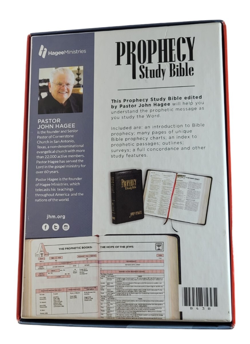 Prophecy Study Bible NKJV Black Bonded Leather JOHN HAGEE 071802981X