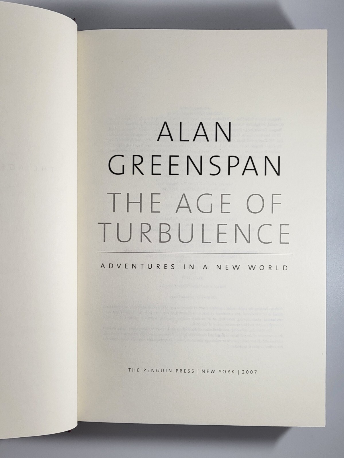 ALAN GREENSPAN The Age of Turbulence Adventures in New World SIGNED 1ST Ed HCDJ