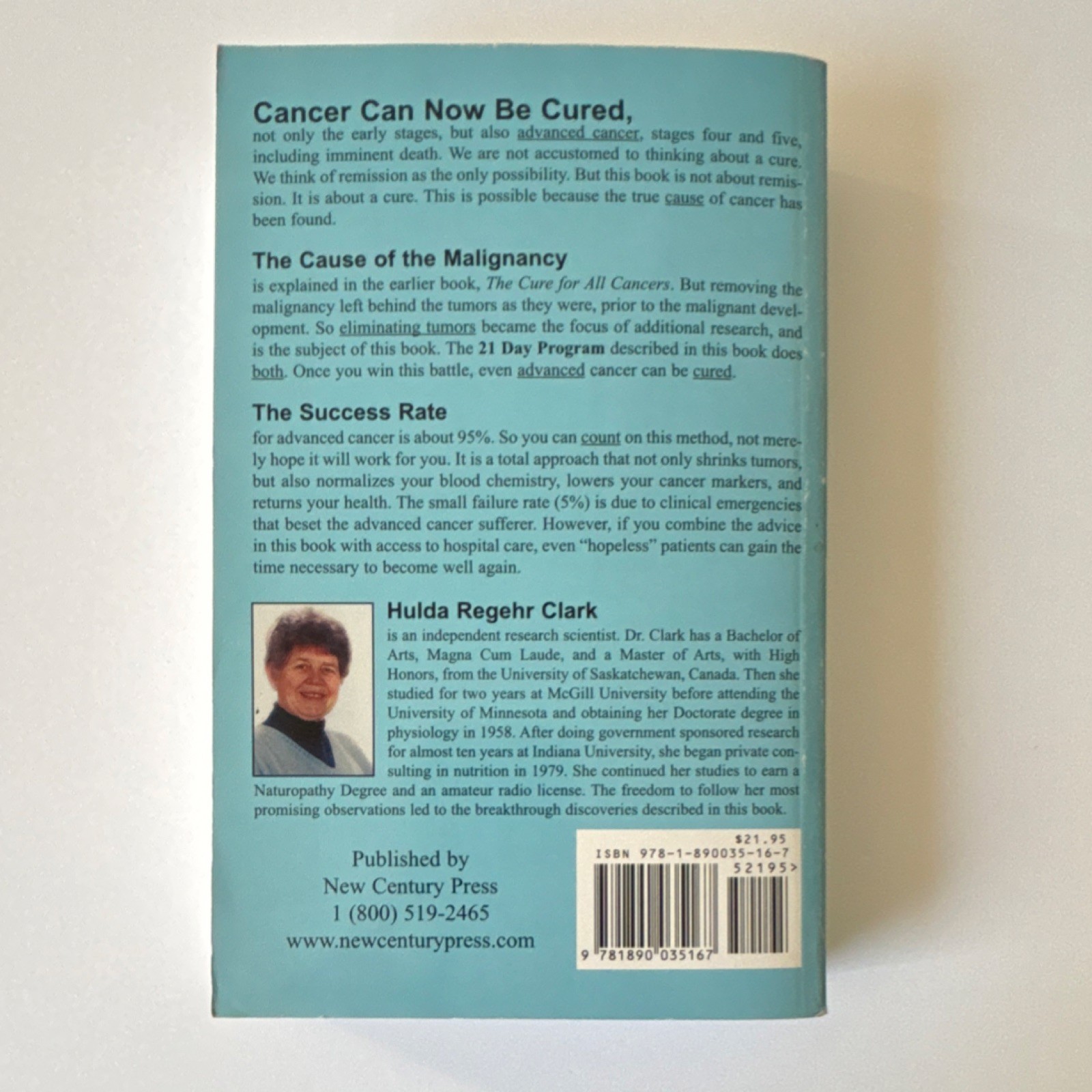 The Cure for All Advanced Cancers by Hulda Regehr Clark (Paperback, Health)