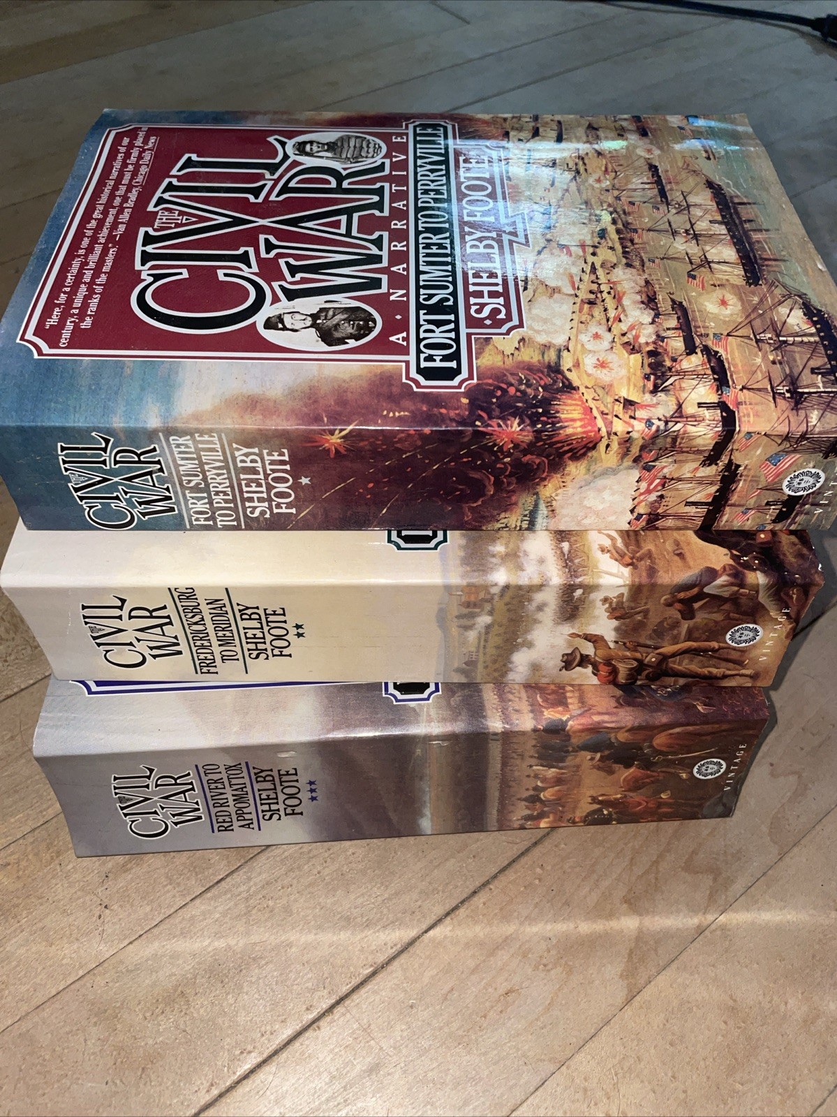 The Civil War : A Narrative – 3 Volume Set by Shelby Foote (Paperback, NO BOX)
