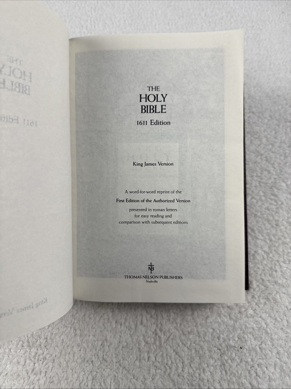 Holy Bible KJV – 1611 Edition. Printed 1989. Hard Cover. Nelson 301 Excellent!